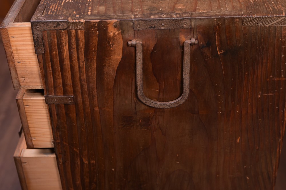 19th Century Japanese Elmwood merchants chest  View X