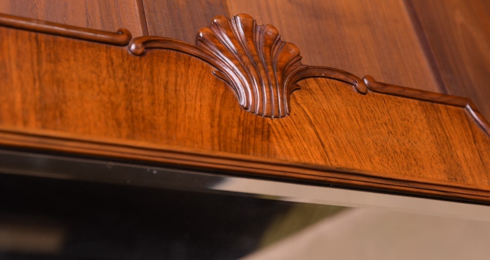 Quality Edwardian Walnut wall mirror  View V