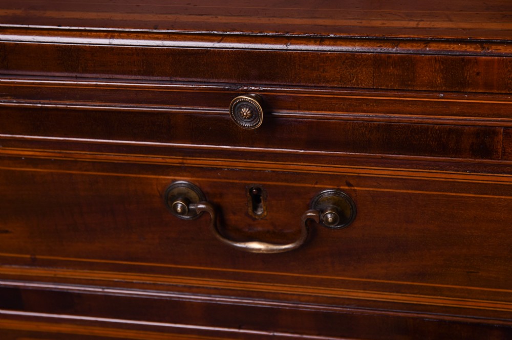 Georgian 2 over 4 inlaid Mahogany Chest Of Drawers  View II
