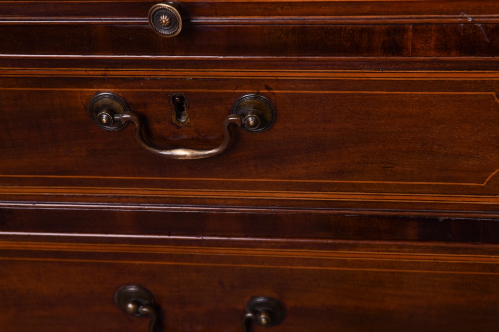 Georgian 2 over 4 inlaid Mahogany Chest Of Drawers  View III