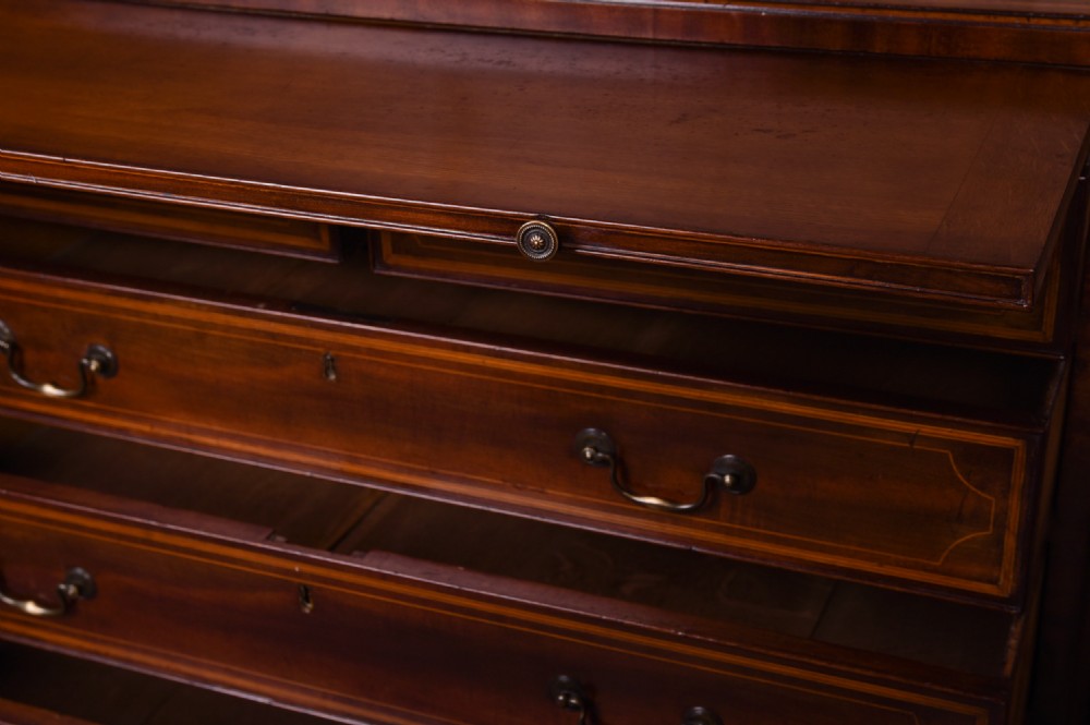 Georgian 2 over 4 inlaid Mahogany Chest Of Drawers  View V
