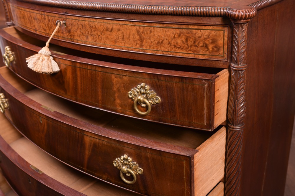 Outstanding Quality Early 19th Century Bow front barrel chest  View IX