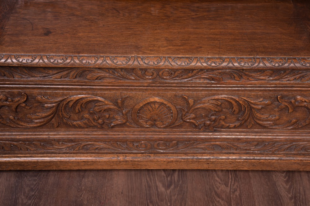Victorian Carved Oak Hall Bench  View VII