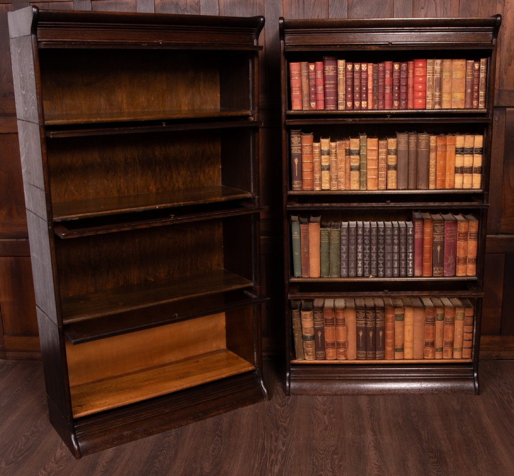 Matched Pair of Oak Barristers stacking bookcases View VII