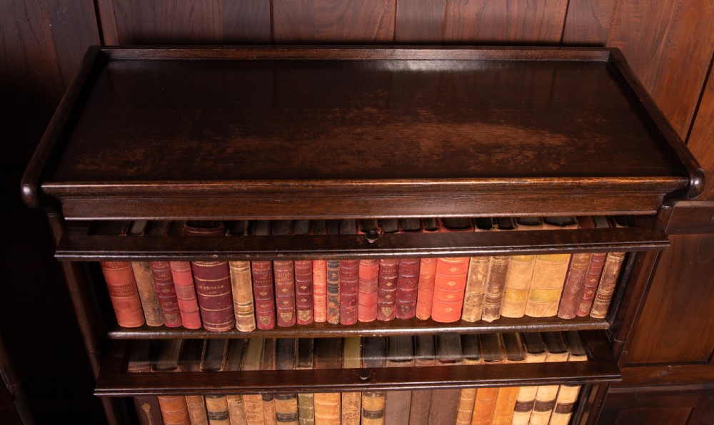 Matched Pair of Oak Barristers stacking bookcases View X