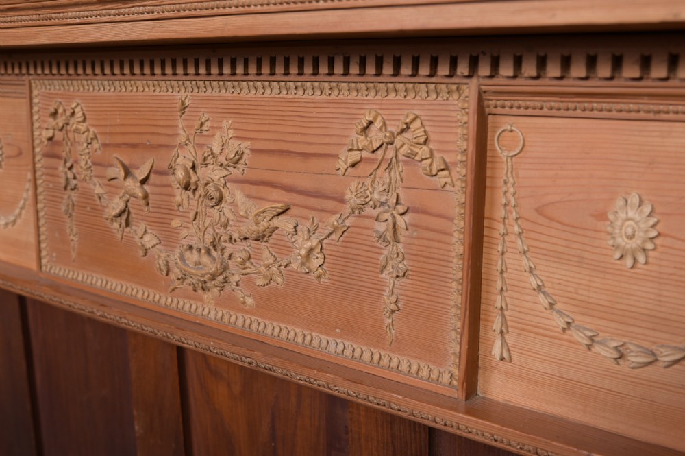19th Century Adam Style stripped pine fireplace  View II