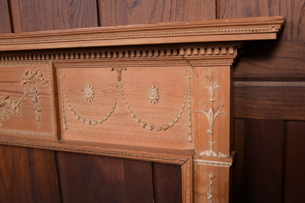 19th Century Adam Style stripped pine fireplace  View III
