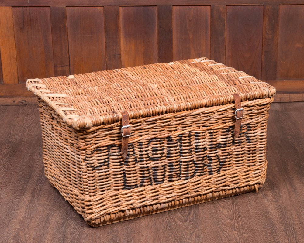 19th Century wicker Laundry Basket 