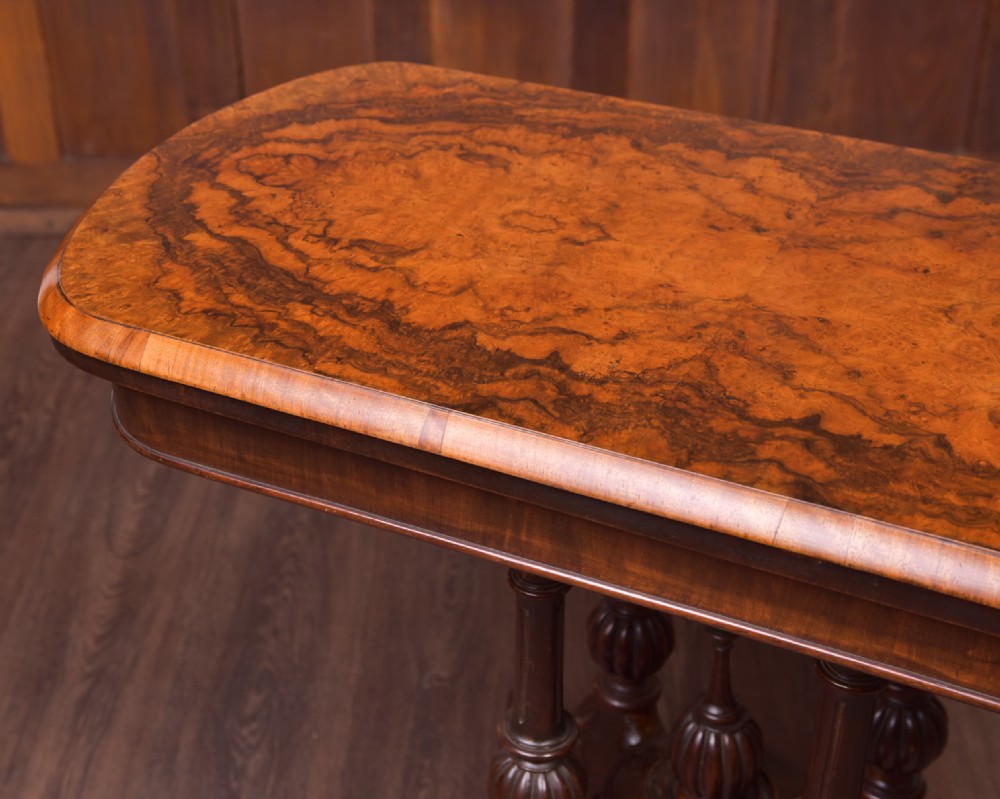 Fantastic Victorian Burr Walnut Card Table  View II