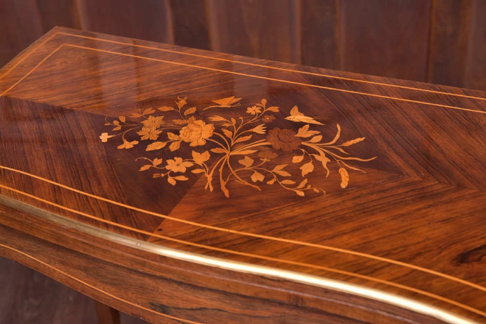 Quality 19th century Marquetry inlaid Rosewood Card Table  View III