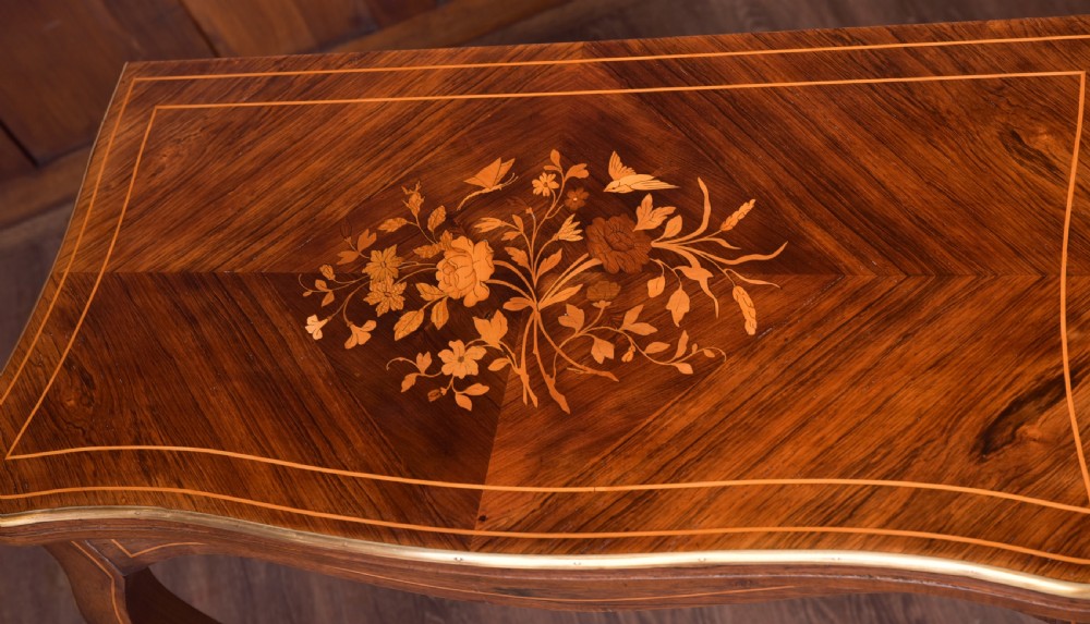 Quality 19th century Marquetry inlaid Rosewood Card Table  View VII