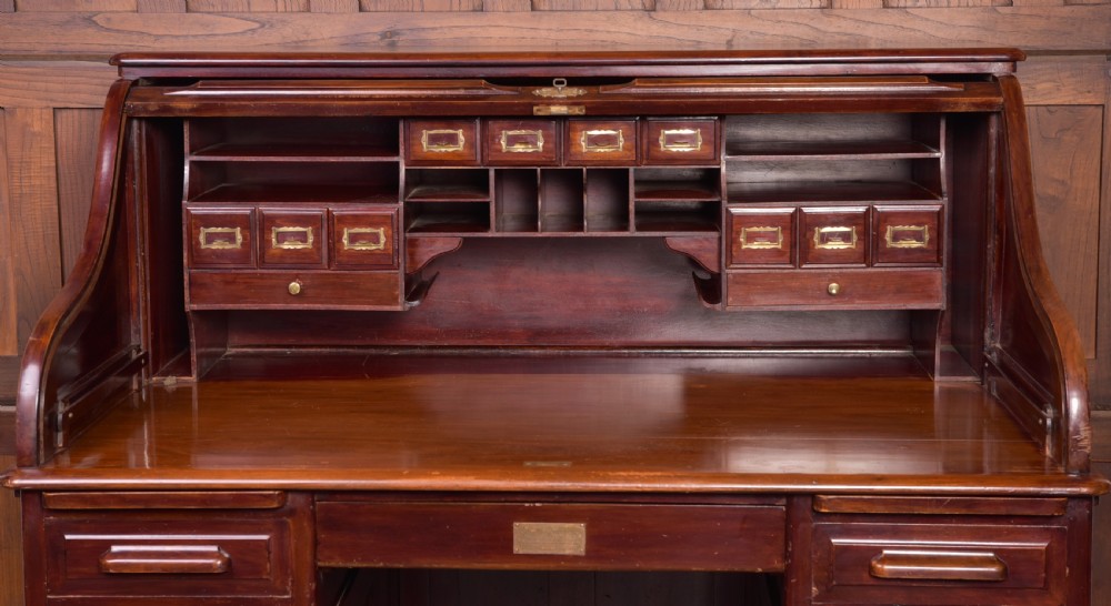 Fabulous red Walnut S type roll top desk  View VI