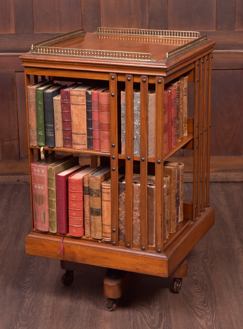 Quality Edwardian Walnut Revolving Bookcase 
