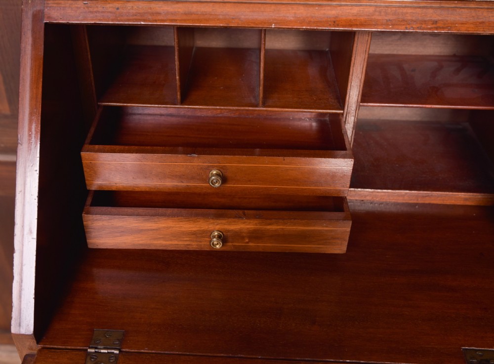 Handsome Edwardian inlaid Mahogany Bureau Bookcase View XIX