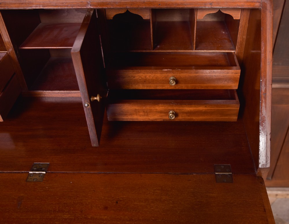 Handsome Edwardian inlaid Mahogany Bureau Bookcase View XX