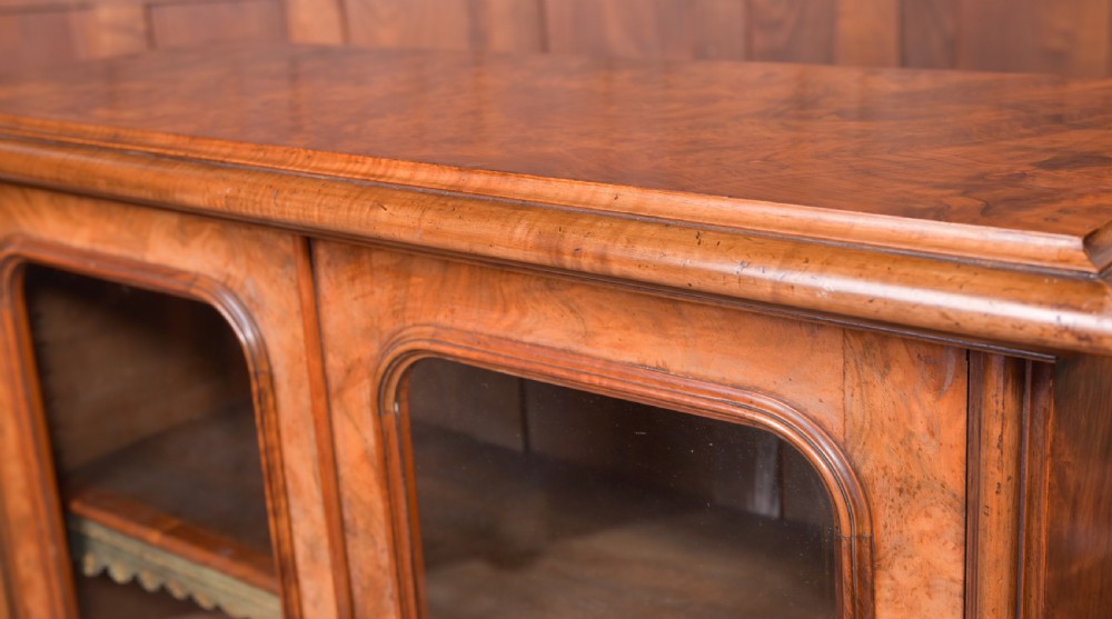 Superb Victorian Burr Walnut 2 door Bookcase  View III