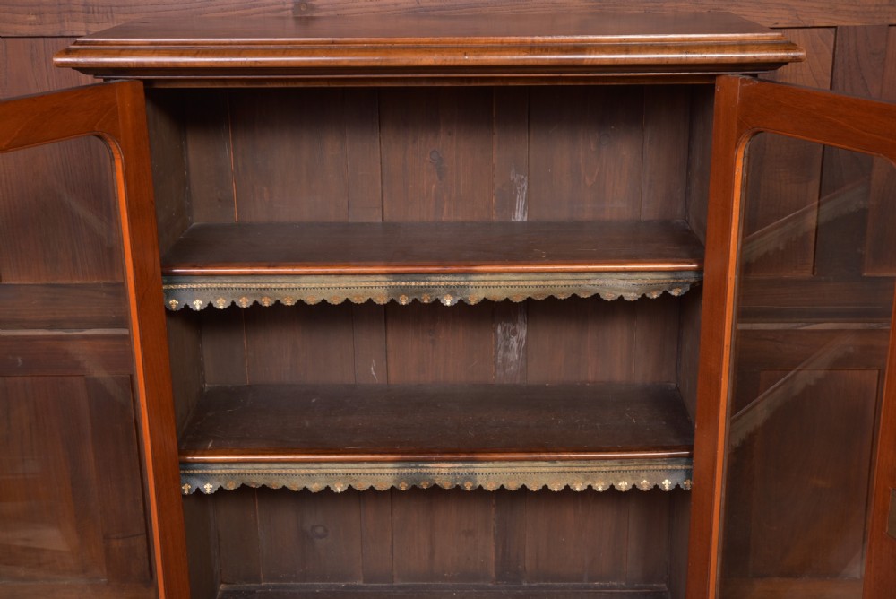 Superb Victorian Burr Walnut 2 door Bookcase  View XI