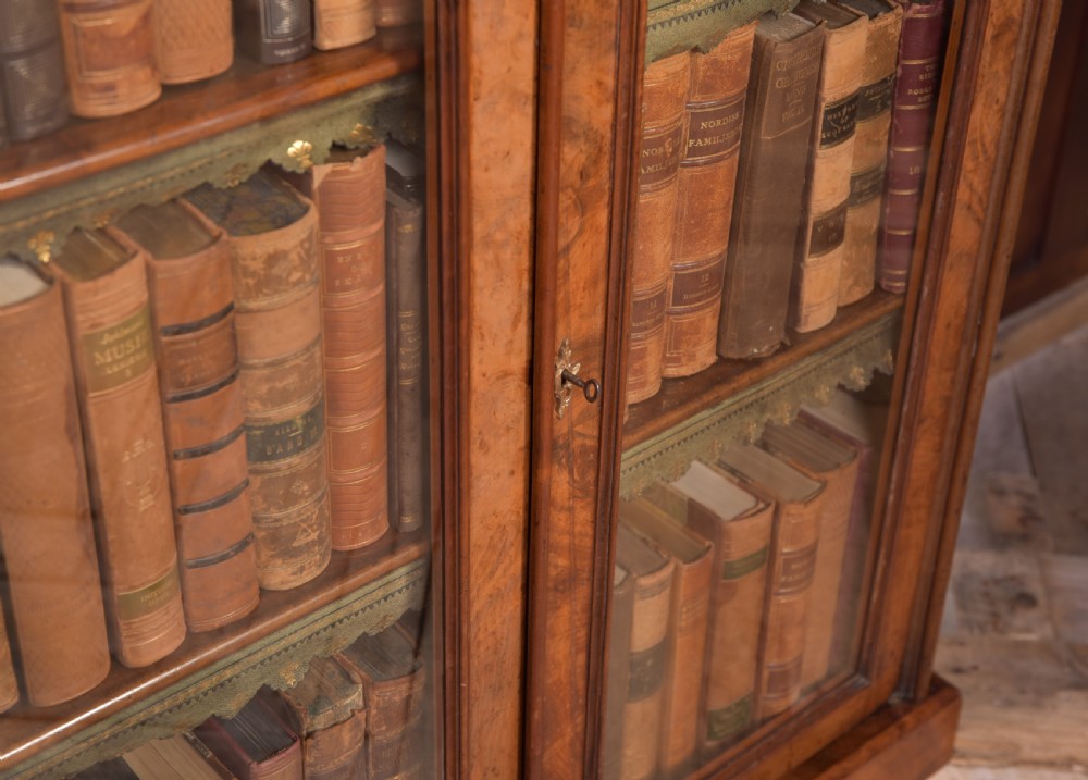 Superb Victorian Burr Walnut 2 door Bookcase  View XV
