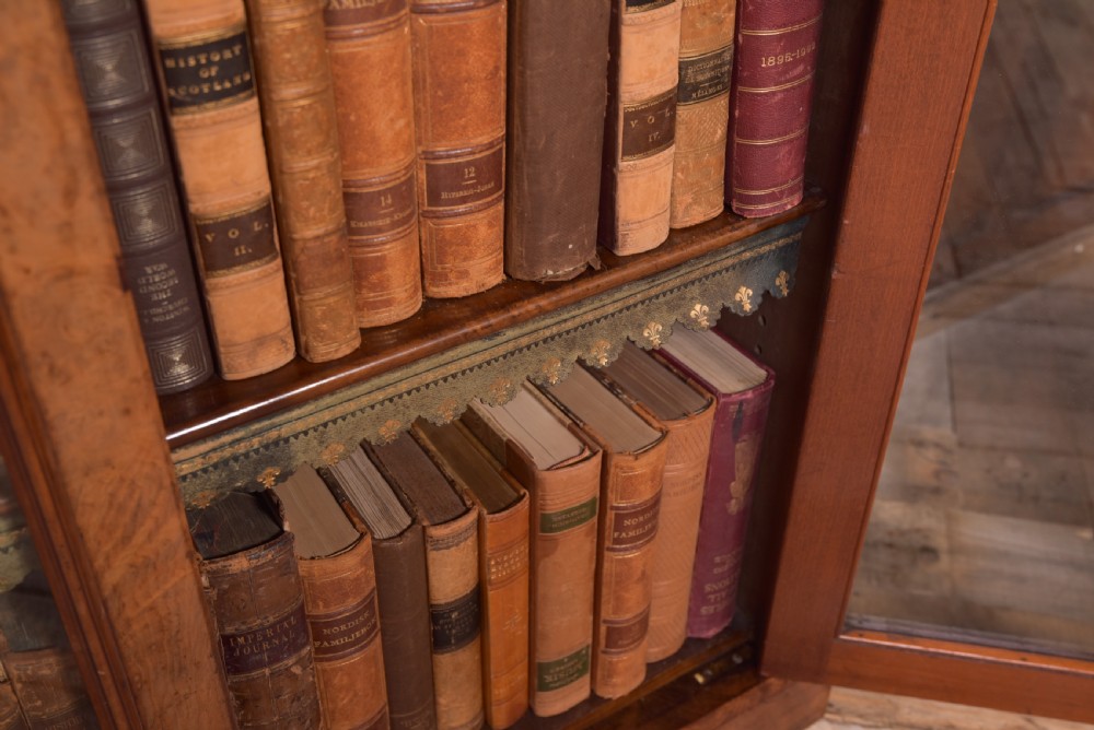 Superb Victorian Burr Walnut 2 door Bookcase  View XXI