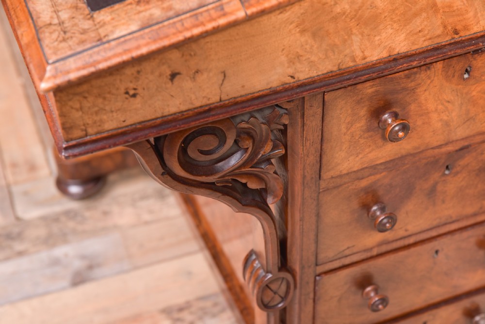 Fantastic Victorian Burr Walnut Davenport View X