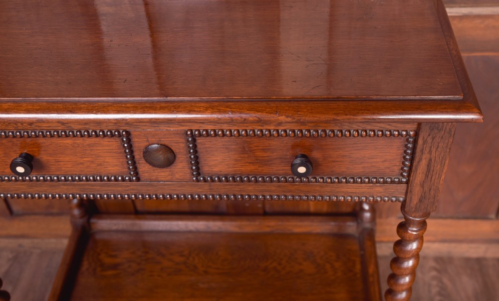 Neat oak Barley twist hall table  View II