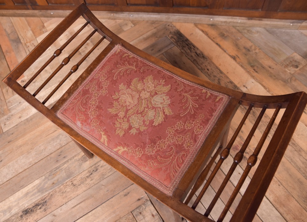 Unusual Shaped Edwardian Window stool View II