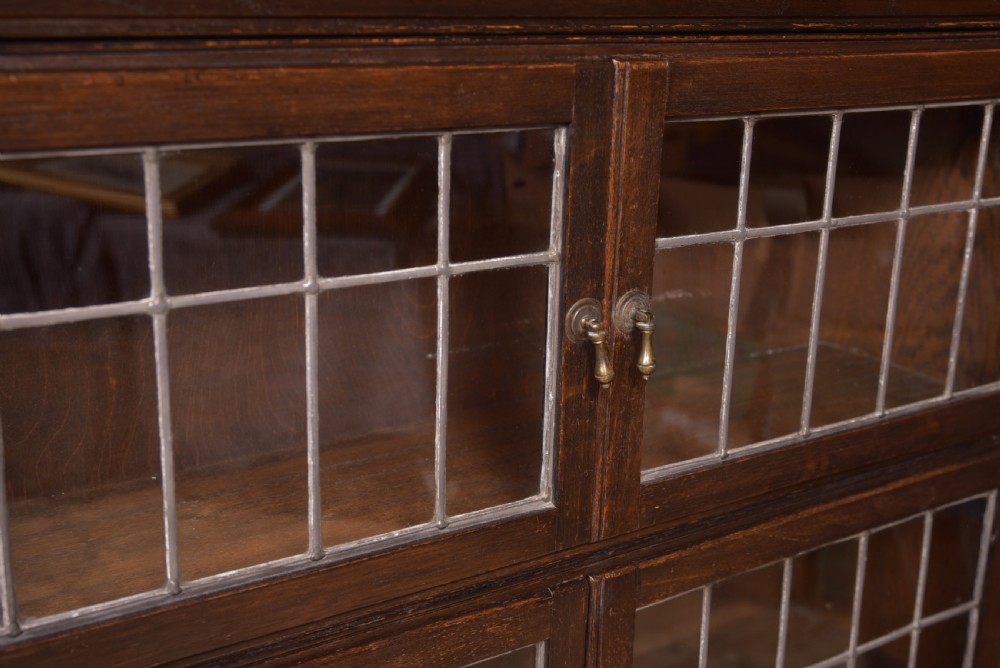 Matching Pair of Edwardian Oak Sectional Bookcases View II