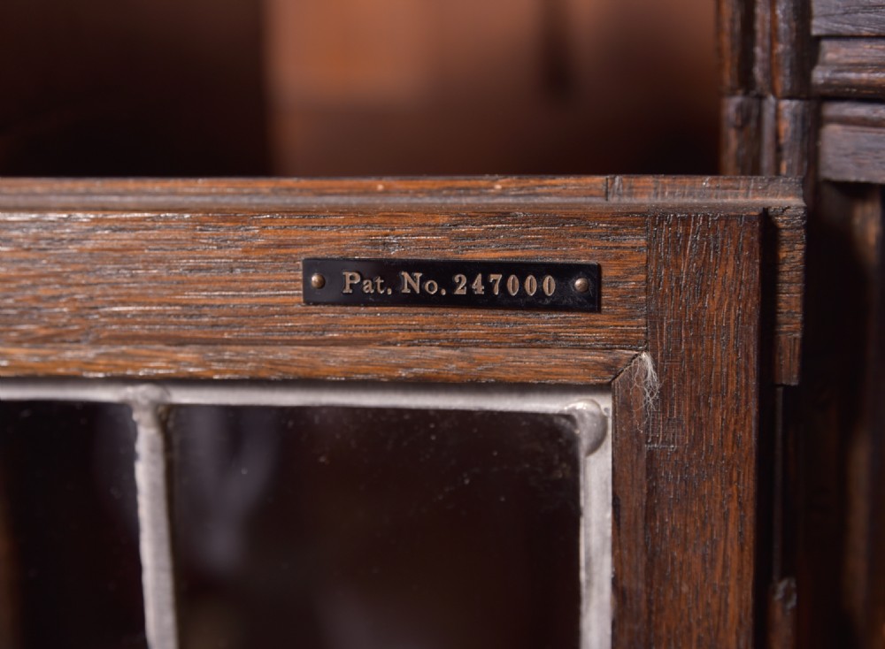Matching Pair of Edwardian Oak Sectional Bookcases View XI