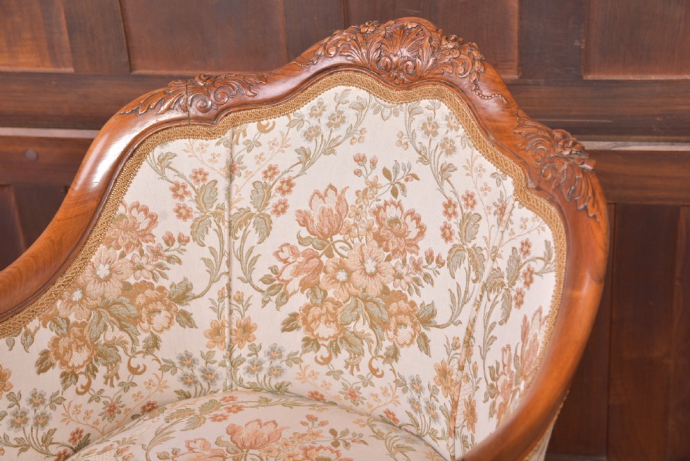 Superb pair of carved Walnut tub chairs View VII