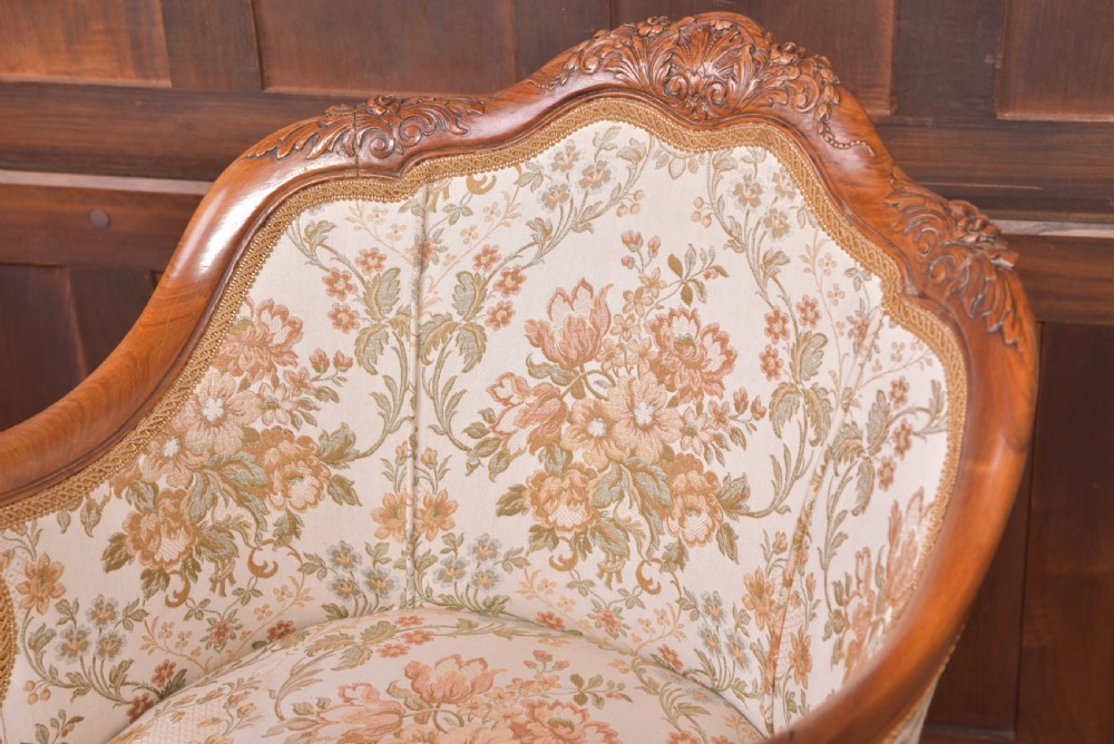 Superb pair of carved Walnut tub chairs View VIII