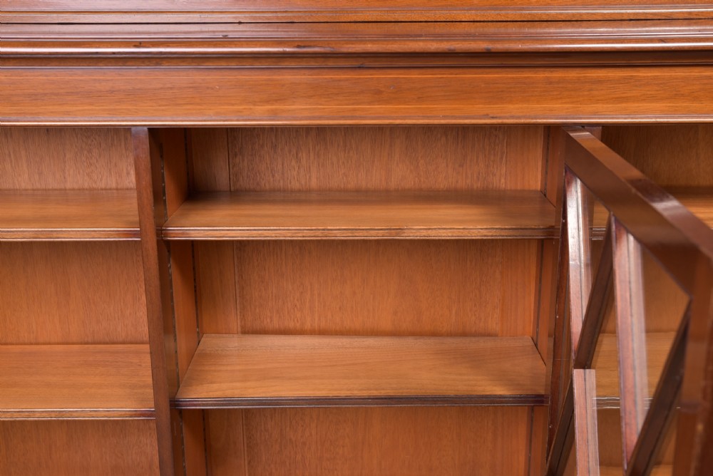 Quality 3 Door Edwardian inlaid Mahogany Bookcase  View XII