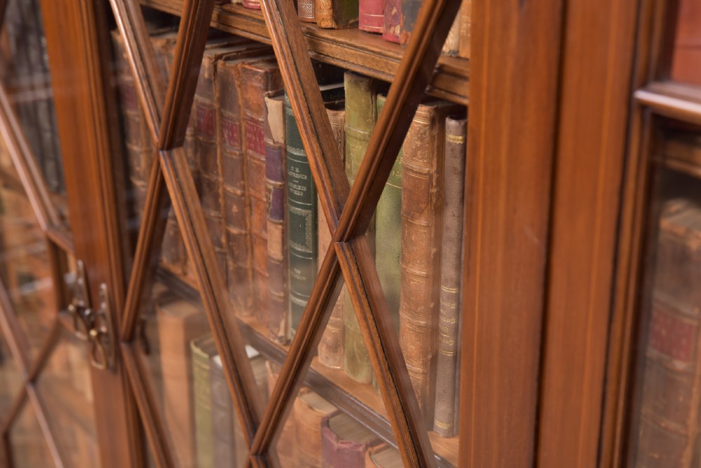 Quality 3 Door Edwardian inlaid Mahogany Bookcase  View XVIII