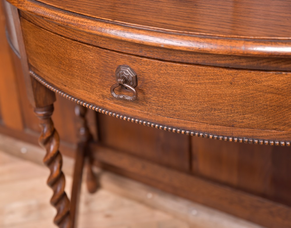 Solid Oak Barley twist hall console table View VI