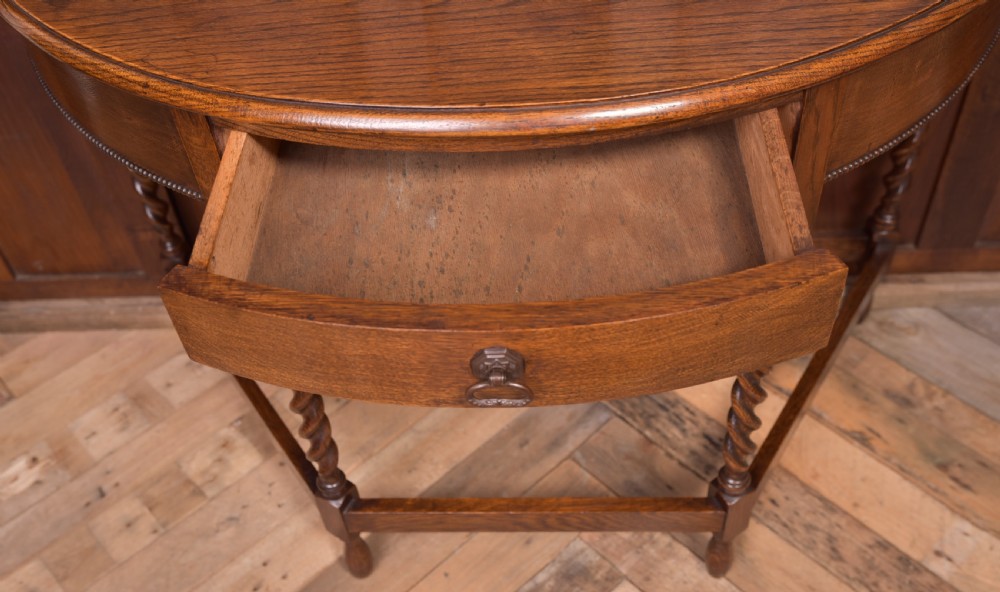 Solid Oak Barley twist hall console table View XII