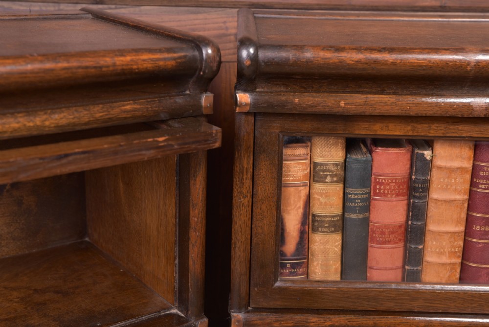 Matching Pair of Oak Globe Wernicke Sectional Bookcases  View XVII