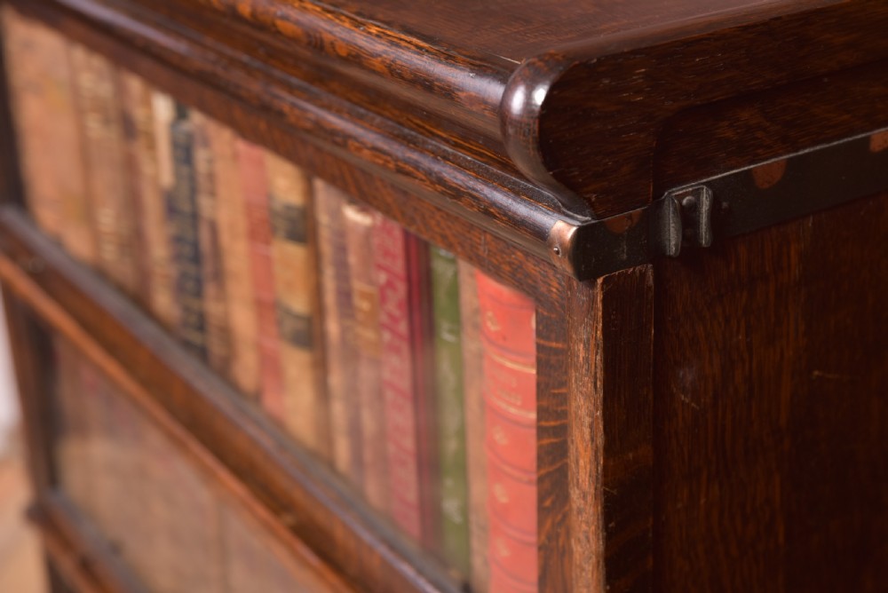 Neat 3 sectioned globe Wernicke Oak  Bookcase  View VI