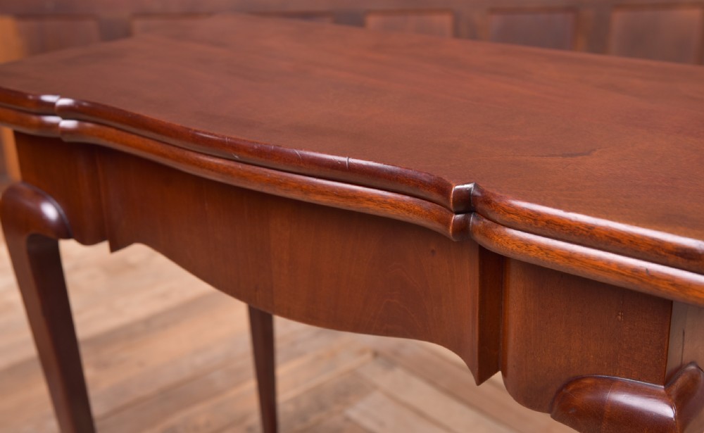 Quality shaped Edwardian Mahogany fold over card table View XII