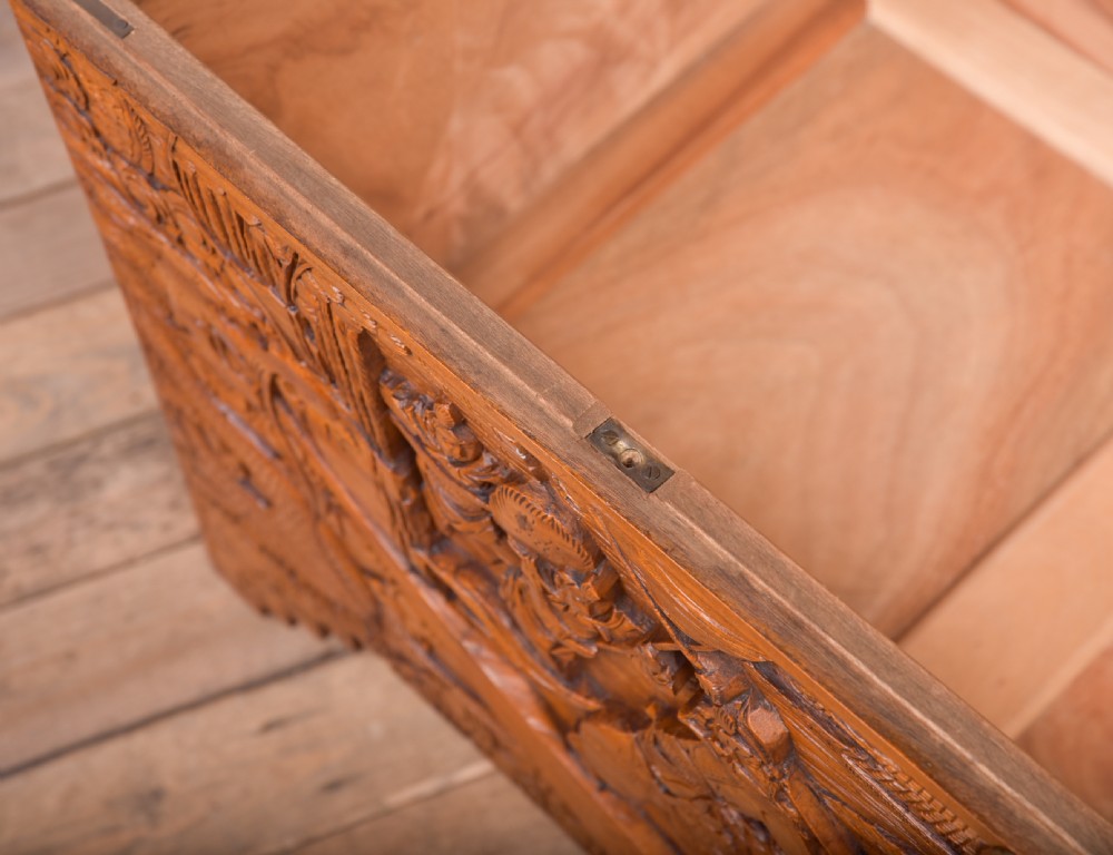 Superb Carved Chinese Camphor wood Blanket box View IX