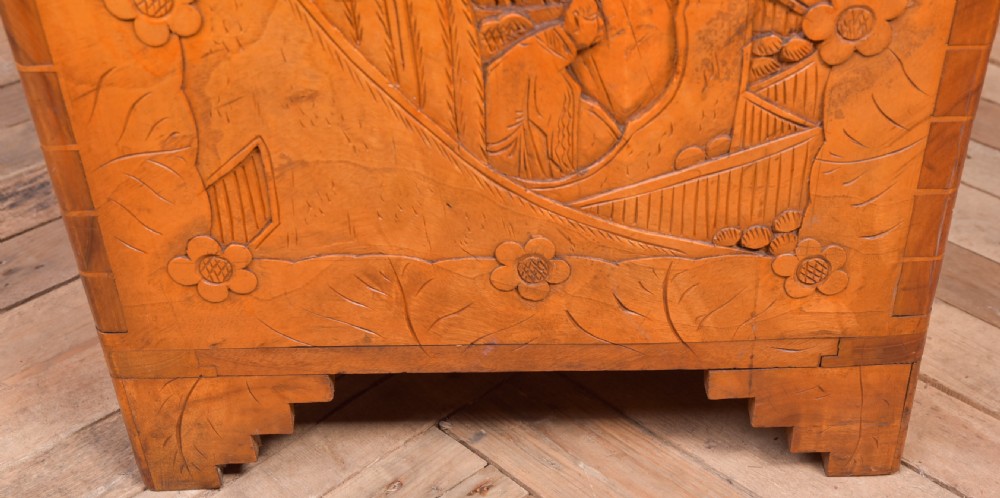 Superb Carved Chinese Camphor wood Blanket box View XII