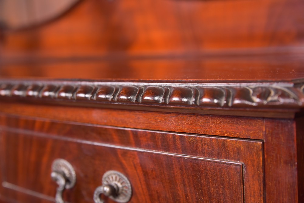 Quality Edwardian Mahogany bow fronted side cabinet View IV