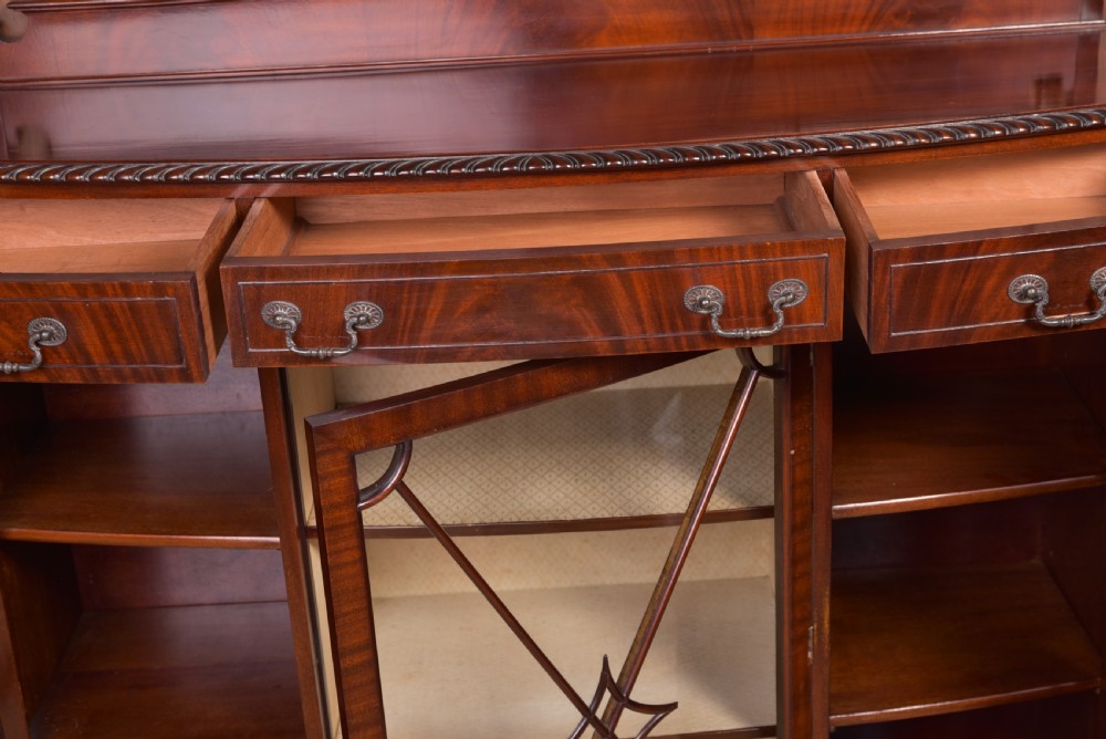 Quality Edwardian Mahogany bow fronted side cabinet View XI
