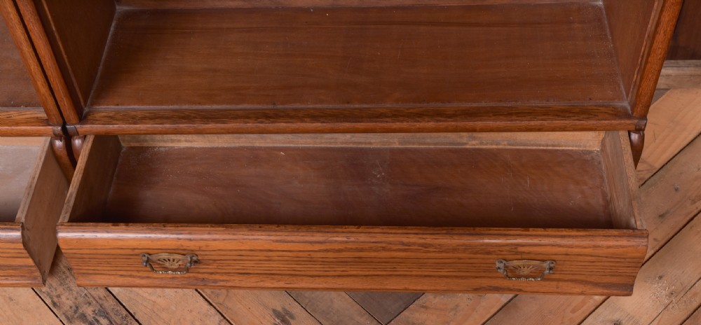 Set of 3 Oak Globe Wernicke sectional bookcases  View XV