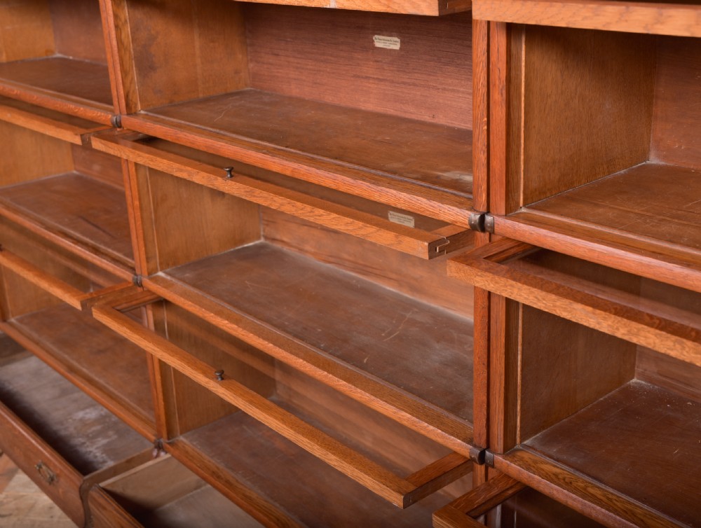 Set of 3 Oak Globe Wernicke sectional bookcases  View XIX