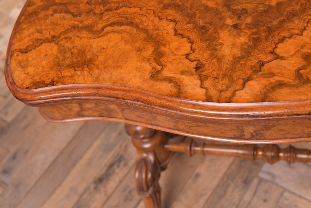 Superb Victorian Burr Walnut Card Table  View VII