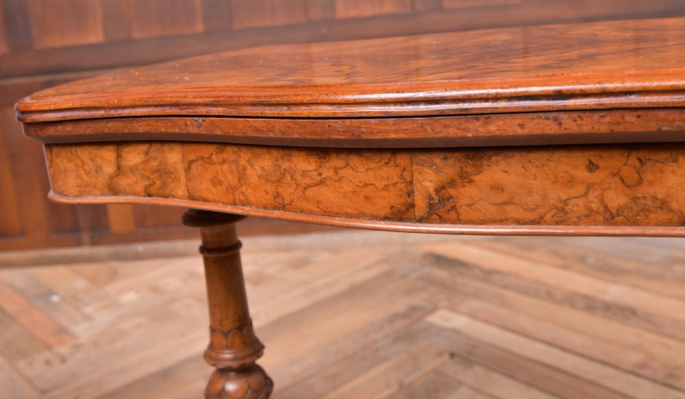 Superb Victorian Burr Walnut Card Table  View XIX