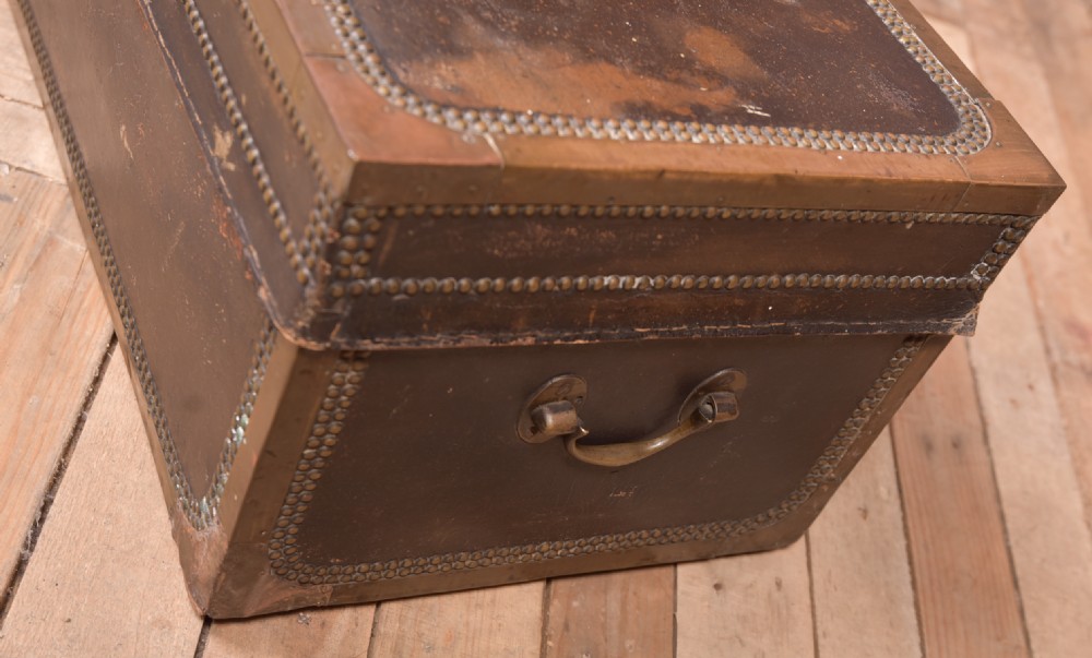 Quality Leather covered camphor campaign chest  View XII