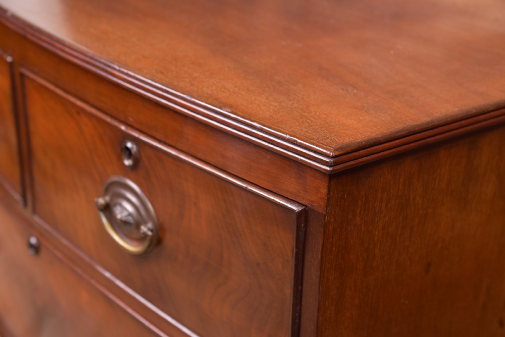 Neat 19th Century Mahogany Bow front chest of Drawers  View IV