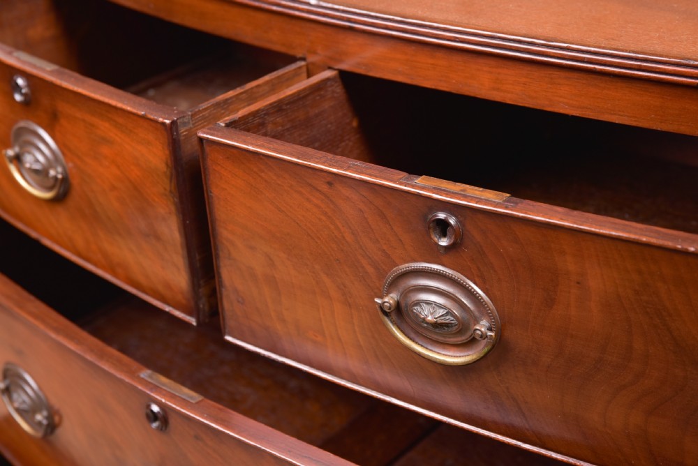 Neat 19th Century Mahogany Bow front chest of Drawers  View VII