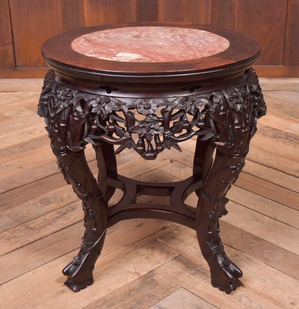 19th Century Chinese Carved hard wood plant stand 