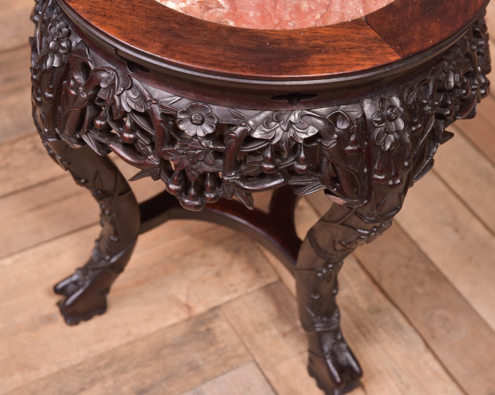 19th Century Chinese Carved hard wood plant stand  View III
